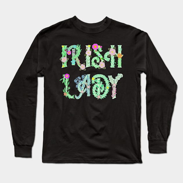 Irish Lady (in Dark) Long Sleeve T-Shirt by Alex Bleakley